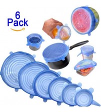 6Pcs Silicone Stretch Lids Round, Food Storage Silicone Lids Cover for Bowl Container